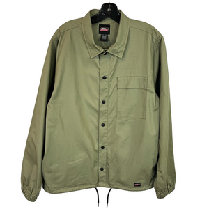 Dickie’s Men's 100% Cotton Olive Green Snap Up Windbreaker Jacket Large Workwear